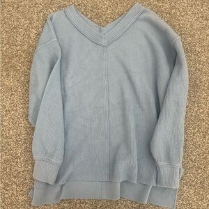 Women's Blue V-Neck Sweater